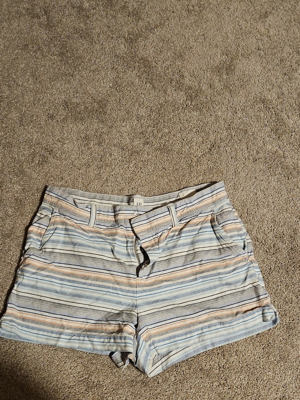 GAP Striped Women's Shorts - Light Blue & Tan